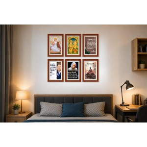 Pack Of 6 Laminated A4 Wall Posters | Spiritual, Motivational & Inspirational Designs | 250 GSM Photo Paper | Water-Resistant | Double-Sided Tape (F39006)