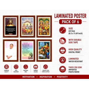 Pack Of 6 Laminated A4 Wall Posters | Spiritual, Motivational & Inspirational Designs | 250 GSM Photo Paper | Water-Resistant | Double-Sided Tape (F39101) Pack Of 6 Laminated A4 Wall Posters | Spiritual, Motivational & Inspirational Designs | 250 GSM Photo Paper | Water-Resistant | Double-Sided Tape (F39101)