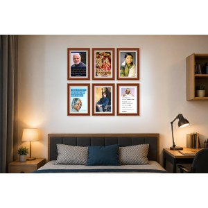 Pack Of 6 Laminated A4 Wall Posters | Spiritual, Motivational & Inspirational Designs | 250 GSM Photo Paper | Water-Resistant | Double-Sided Tape (F39304)