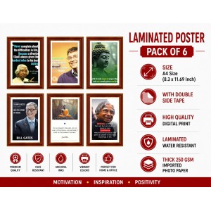 Pack Of 6 Laminated A4 Wall Posters | Spiritual, Motivational & Inspirational Designs | 250 GSM Photo Paper | Water-Resistant | Double-Sided Tape (F38950) Pack Of 6 Laminated A4 Wall Posters | Spiritual, Motivational & Inspirational Designs | 250 GSM Photo Paper | Water-Resistant | Double-Sided Tape (F38950)