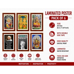 Pack Of 6 Laminated A4 Wall Posters | Spiritual, Motivational & Inspirational Designs | 250 GSM Photo Paper | Water-Resistant | Double-Sided Tape (F39363) Pack Of 6 Laminated A4 Wall Posters | Spiritual, Motivational & Inspirational Designs | 250 GSM Photo Paper | Water-Resistant | Double-Sided Tape (F39363)