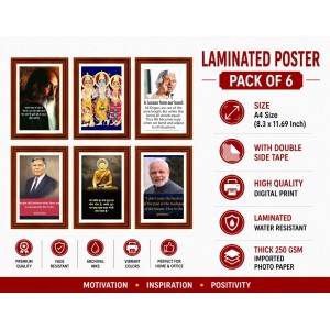 Pack Of 6 Laminated A4 Wall Posters | Spiritual, Motivational & Inspirational Designs | 250 GSM Photo Paper | Water-Resistant | Double-Sided Tape (F39205) Pack Of 6 Laminated A4 Wall Posters | Spiritual, Motivational & Inspirational Designs | 250 GSM Photo Paper | Water-Resistant | Double-Sided Tape (F39205)