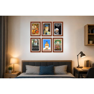 Pack Of 6 Laminated A4 Wall Posters | Spiritual, Motivational & Inspirational Designs | 250 GSM Photo Paper | Water-Resistant | Double-Sided Tape (F39293)