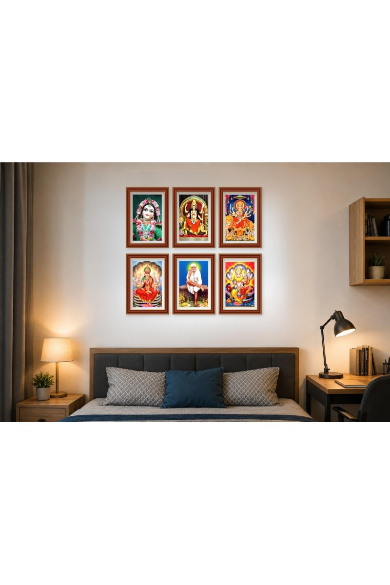 Pack Of 6 Laminated A4 Wall Posters | Spiritual, Motivational & Inspirational Designs | 250 GSM Photo Paper | Water-Resistant | Double-Sided Tape (F39157)