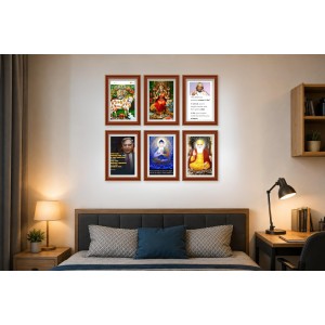 Pack Of 6 Laminated A4 Wall Posters | Spiritual, Motivational & Inspirational Designs | 250 GSM Photo Paper | Water-Resistant | Double-Sided Tape (F38990)