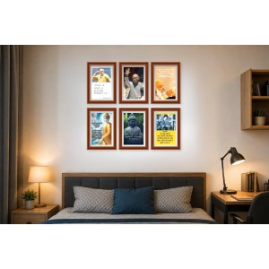 Pack Of 6 Laminated A4 Wall Posters | Spiritual, Motivational & Inspirational Designs | 250 GSM Photo Paper | Water-Resistant | Double-Sided Tape (F39319)