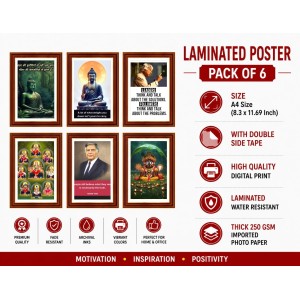 Pack Of 6 Laminated A4 Wall Posters | Spiritual, Motivational & Inspirational Designs | 250 GSM Photo Paper | Water-Resistant | Double-Sided Tape (F39450) Pack Of 6 Laminated A4 Wall Posters | Spiritual, Motivational & Inspirational Designs | 250 GSM Photo Paper | Water-Resistant | Double-Sided Tape (F39450)