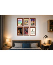 Pack Of 6 Laminated A4 Wall Posters | Spiritual, Motivational & Inspirational Designs | 250 GSM Photo Paper | Water-Resistant | Double-Sided Tape (F39318)