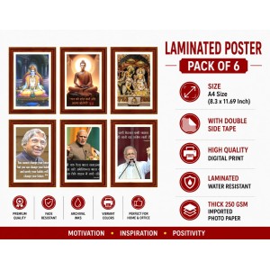 Pack Of 6 Laminated A4 Wall Posters | Spiritual, Motivational & Inspirational Designs | 250 GSM Photo Paper | Water-Resistant | Double-Sided Tape (F39022) Pack Of 6 Laminated A4 Wall Posters | Spiritual, Motivational & Inspirational Designs | 250 GSM Photo Paper | Water-Resistant | Double-Sided Tape (F39022)