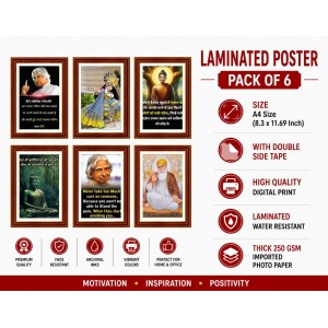 Pack Of 6 Laminated A4 Wall Posters | Spiritual, Motivational & Inspirational Designs | 250 GSM Photo Paper | Water-Resistant | Double-Sided Tape (F39239) Pack Of 6 Laminated A4 Wall Posters | Spiritual, Motivational & Inspirational Designs | 250 GSM Photo Paper | Water-Resistant | Double-Sided Tape (F39239)