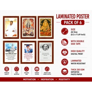 Pack Of 6 Laminated A4 Wall Posters | Spiritual, Motivational & Inspirational Designs | 250 GSM Photo Paper | Water-Resistant | Double-Sided Tape (F39167) Pack Of 6 Laminated A4 Wall Posters | Spiritual, Motivational & Inspirational Designs | 250 GSM Photo Paper | Water-Resistant | Double-Sided Tape (F39167)