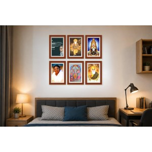 Pack Of 6 Laminated A4 Wall Posters | Spiritual, Motivational & Inspirational Designs | 250 GSM Photo Paper | Water-Resistant | Double-Sided Tape (F38995)