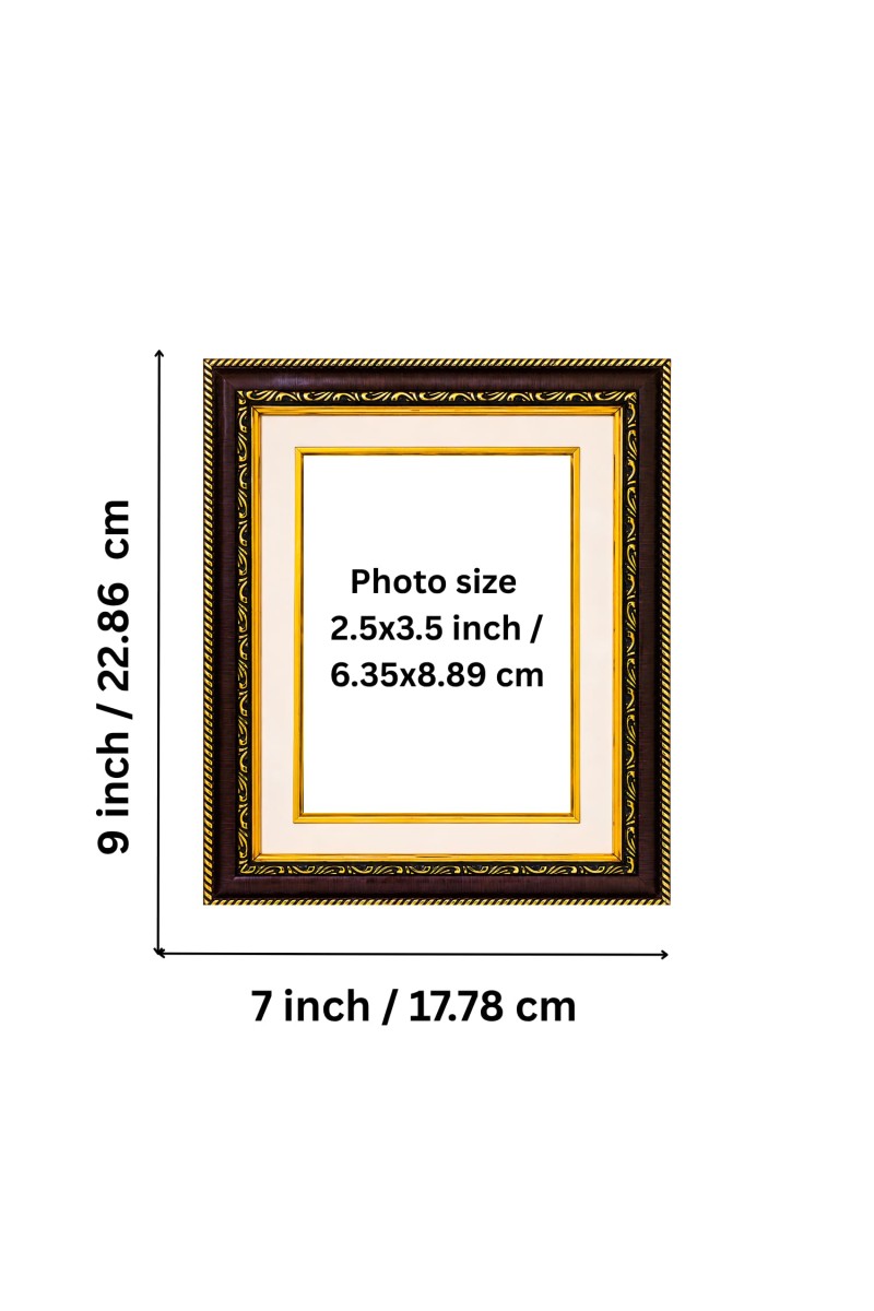 Golden Photo Frame for Home Decor & Puja Room | Decorative Religious Wall Art with Golden Finish | Hindu God Frame for Temple, Living Room, Office & Gift Purpose