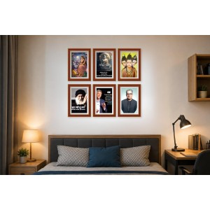 Pack Of 6 Laminated A4 Wall Posters | Spiritual, Motivational & Inspirational Designs | 250 GSM Photo Paper | Water-Resistant | Double-Sided Tape (F39301)