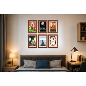 Pack Of 6 Laminated A4 Wall Posters | Spiritual, Motivational & Inspirational Designs | 250 GSM Photo Paper | Water-Resistant | Double-Sided Tape (F39289)