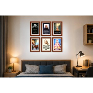 Pack Of 6 Laminated A4 Wall Posters | Spiritual, Motivational & Inspirational Designs | 250 GSM Photo Paper | Water-Resistant | Double-Sided Tape (F39335)