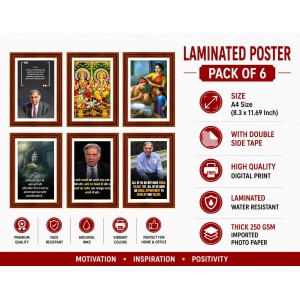 Pack Of 6 Laminated A4 Wall Posters | Spiritual, Motivational & Inspirational Designs | 250 GSM Photo Paper | Water-Resistant | Double-Sided Tape (F39161) Pack Of 6 Laminated A4 Wall Posters | Spiritual, Motivational & Inspirational Designs | 250 GSM Photo Paper | Water-Resistant | Double-Sided Tape (F39161)