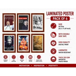 Pack Of 6 Laminated A4 Wall Posters | Spiritual, Motivational & Inspirational Designs | 250 GSM Photo Paper | Water-Resistant | Double-Sided Tape (F39219) Pack Of 6 Laminated A4 Wall Posters | Spiritual, Motivational & Inspirational Designs | 250 GSM Photo Paper | Water-Resistant | Double-Sided Tape (F39219)