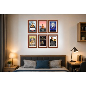 Pack Of 6 Laminated A4 Wall Posters | Spiritual, Motivational & Inspirational Designs | 250 GSM Photo Paper | Water-Resistant | Double-Sided Tape (F39259) Pack Of 6 Laminated A4 Wall Posters | Spiritual, Motivational & Inspirational Designs | 250 GSM Photo Paper | Water-Resistant | Double-Sided Tape (F39259)