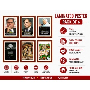 Pack Of 6 Laminated A4 Wall Posters | Spiritual, Motivational & Inspirational Designs | 250 GSM Photo Paper | Water-Resistant | Double-Sided Tape (F39253) Pack Of 6 Laminated A4 Wall Posters | Spiritual, Motivational & Inspirational Designs | 250 GSM Photo Paper | Water-Resistant | Double-Sided Tape (F39253)