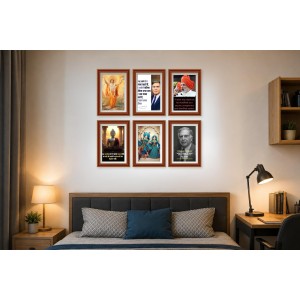 Pack Of 6 Laminated A4 Wall Posters | Spiritual, Motivational & Inspirational Designs | 250 GSM Photo Paper | Water-Resistant | Double-Sided Tape (F39349)