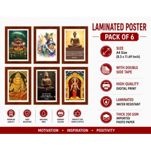 Pack Of 6 Laminated A4 Wall Posters | Spiritual, Motivational & Inspirational Designs | 250 GSM Photo Paper | Water-Resistant | Double-Sided Tape (F39175) Pack Of 6 Laminated A4 Wall Posters | Spiritual, Motivational & Inspirational Designs | 250 GSM Photo Paper | Water-Resistant | Double-Sided Tape (F39175)