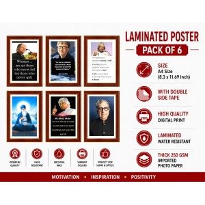 Pack Of 6 Laminated A4 Wall Posters | Spiritual, Motivational & Inspirational Designs | 250 GSM Photo Paper | Water-Resistant | Double-Sided Tape (F39195) Pack Of 6 Laminated A4 Wall Posters | Spiritual, Motivational & Inspirational Designs | 250 GSM Photo Paper | Water-Resistant | Double-Sided Tape (F39195)