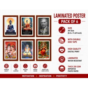 Pack Of 6 Laminated A4 Wall Posters | Spiritual, Motivational & Inspirational Designs | 250 GSM Photo Paper | Water-Resistant | Double-Sided Tape (F39388) Pack Of 6 Laminated A4 Wall Posters | Spiritual, Motivational & Inspirational Designs | 250 GSM Photo Paper | Water-Resistant | Double-Sided Tape (F39388)