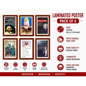 Pack Of 6 Laminated A4 Wall Posters | Spiritual, Motivational & Inspirational Designs | 250 GSM Photo Paper | Water-Resistant | Double-Sided Tape (F39232) Pack Of 6 Laminated A4 Wall Posters | Spiritual, Motivational & Inspirational Designs | 250 GSM Photo Paper | Water-Resistant | Double-Sided Tape (F39232)