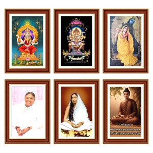 Pack Of 6 Laminated A4 Wall Posters | Spiritual, Motivational & Inspirational Designs | 250 GSM Photo Paper | Water-Resistant | Double-Sided Tape (F38989)