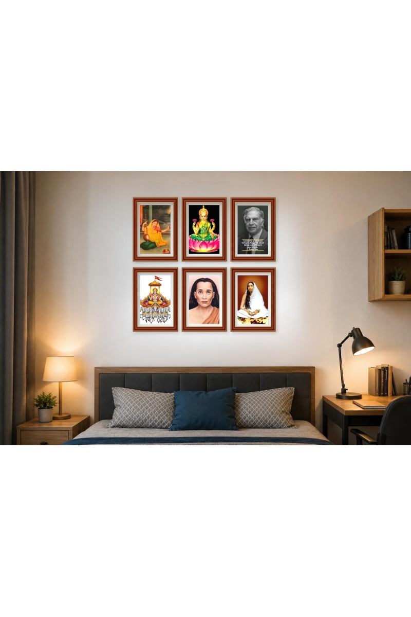 Pack Of 6 Laminated A4 Wall Posters | Spiritual, Motivational & Inspirational Designs | 250 GSM Photo Paper | Water-Resistant | Double-Sided Tape (F39176)