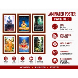 Pack Of 6 Laminated A4 Wall Posters | Spiritual, Motivational & Inspirational Designs | 250 GSM Photo Paper | Water-Resistant | Double-Sided Tape (F39423) Pack Of 6 Laminated A4 Wall Posters | Spiritual, Motivational & Inspirational Designs | 250 GSM Photo Paper | Water-Resistant | Double-Sided Tape (F39423)