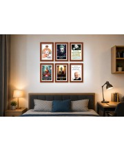 Pack Of 6 Laminated A4 Wall Posters | Spiritual, Motivational & Inspirational Designs | 250 GSM Photo Paper | Water-Resistant | Double-Sided Tape (F39103)
