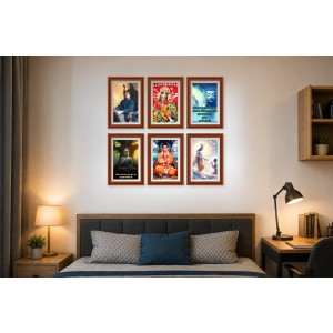Pack Of 6 Laminated A4 Wall Posters | Spiritual, Motivational & Inspirational Designs | 250 GSM Photo Paper | Water-Resistant | Double-Sided Tape (F39044)
