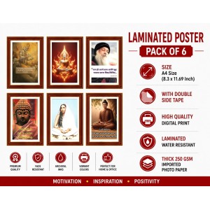 Pack Of 6 Laminated A4 Wall Posters | Spiritual, Motivational & Inspirational Designs | 250 GSM Photo Paper | Water-Resistant | Double-Sided Tape (F39256) Pack Of 6 Laminated A4 Wall Posters | Spiritual, Motivational & Inspirational Designs | 250 GSM Photo Paper | Water-Resistant | Double-Sided Tape (F39256)