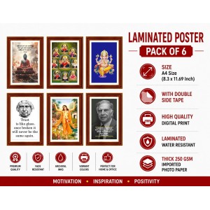Pack Of 6 Laminated A4 Wall Posters | Spiritual, Motivational & Inspirational Designs | 250 GSM Photo Paper | Water-Resistant | Double-Sided Tape (F39243) Pack Of 6 Laminated A4 Wall Posters | Spiritual, Motivational & Inspirational Designs | 250 GSM Photo Paper | Water-Resistant | Double-Sided Tape (F39243)