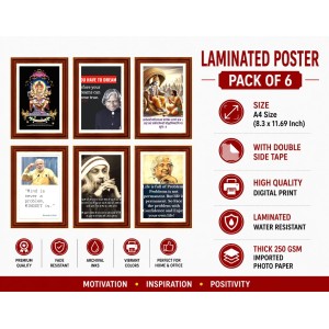Pack Of 6 Laminated A4 Wall Posters | Spiritual, Motivational & Inspirational Designs | 250 GSM Photo Paper | Water-Resistant | Double-Sided Tape (F38964) Pack Of 6 Laminated A4 Wall Posters | Spiritual, Motivational & Inspirational Designs | 250 GSM Photo Paper | Water-Resistant | Double-Sided Tape (F38964)