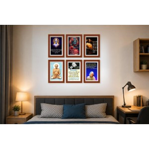 Pack Of 6 Laminated A4 Wall Posters | Spiritual, Motivational & Inspirational Designs | 250 GSM Photo Paper | Water-Resistant | Double-Sided Tape (F39015)