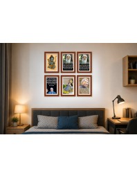 Pack Of 6 Laminated A4 Wall Posters | Spiritual, Motivational & Inspirational Designs | 250 GSM Photo Paper | Water-Resistant | Double-Sided Tape (F39413)