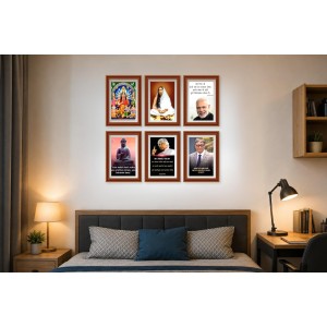 Pack Of 6 Laminated A4 Wall Posters | Spiritual, Motivational & Inspirational Designs | 250 GSM Photo Paper | Water-Resistant | Double-Sided Tape (F39326)