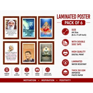 Pack Of 6 Laminated A4 Wall Posters | Spiritual, Motivational & Inspirational Designs | 250 GSM Photo Paper | Water-Resistant | Double-Sided Tape (F39371) Pack Of 6 Laminated A4 Wall Posters | Spiritual, Motivational & Inspirational Designs | 250 GSM Photo Paper | Water-Resistant | Double-Sided Tape (F39371)