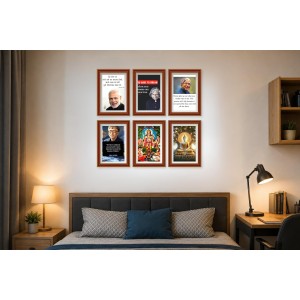 Pack Of 6 Laminated A4 Wall Posters | Spiritual, Motivational & Inspirational Designs | 250 GSM Photo Paper | Water-Resistant | Double-Sided Tape (F39343)