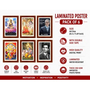 Pack Of 6 Laminated A4 Wall Posters | Spiritual, Motivational & Inspirational Designs | 250 GSM Photo Paper | Water-Resistant | Double-Sided Tape (F39374) Pack Of 6 Laminated A4 Wall Posters | Spiritual, Motivational & Inspirational Designs | 250 GSM Photo Paper | Water-Resistant | Double-Sided Tape (F39374)