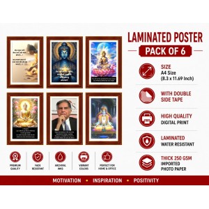 Pack Of 6 Laminated A4 Wall Posters | Spiritual, Motivational & Inspirational Designs | 250 GSM Photo Paper | Water-Resistant | Double-Sided Tape (F39452) Pack Of 6 Laminated A4 Wall Posters | Spiritual, Motivational & Inspirational Designs | 250 GSM Photo Paper | Water-Resistant | Double-Sided Tape (F39452)