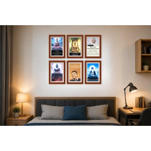 Pack Of 6 Laminated A4 Wall Posters | Spiritual, Motivational & Inspirational Designs | 250 GSM Photo Paper | Water-Resistant | Double-Sided Tape (F39052)