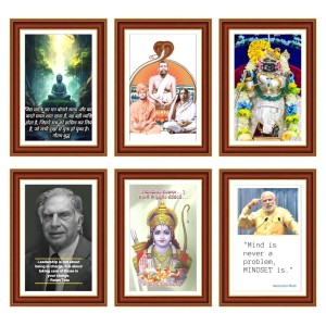 Pack Of 6 Laminated A4 Wall Posters | Spiritual, Motivational & Inspirational Designs | 250 GSM Photo Paper | Water-Resistant | Double-Sided Tape (F39008)