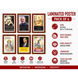 Pack Of 6 Laminated A4 Wall Posters | Spiritual, Motivational & Inspirational Designs | 250 GSM Photo Paper | Water-Resistant | Double-Sided Tape (F39397) Pack Of 6 Laminated A4 Wall Posters | Spiritual, Motivational & Inspirational Designs | 250 GSM Photo Paper | Water-Resistant | Double-Sided Tape (F39397)