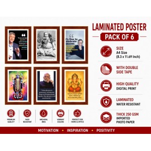 Pack Of 6 Laminated A4 Wall Posters | Spiritual, Motivational & Inspirational Designs | 250 GSM Photo Paper | Water-Resistant | Double-Sided Tape (F39355) Pack Of 6 Laminated A4 Wall Posters | Spiritual, Motivational & Inspirational Designs | 250 GSM Photo Paper | Water-Resistant | Double-Sided Tape (F39355)