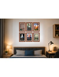 Pack Of 6 Laminated A4 Wall Posters | Spiritual, Motivational & Inspirational Designs | 250 GSM Photo Paper | Water-Resistant | Double-Sided Tape (F39360)