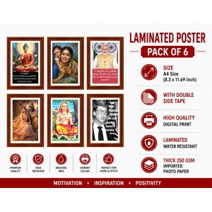 Pack Of 6 Laminated A4 Wall Posters | Spiritual, Motivational & Inspirational Designs | 250 GSM Photo Paper | Water-Resistant | Double-Sided Tape (F39071) Pack Of 6 Laminated A4 Wall Posters | Spiritual, Motivational & Inspirational Designs | 250 GSM Photo Paper | Water-Resistant | Double-Sided Tape (F39071)